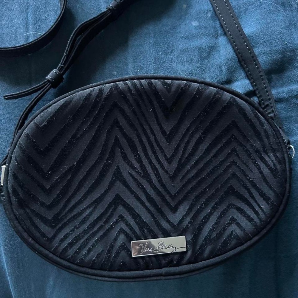 Vera Bradley Black velvet purse bag like new